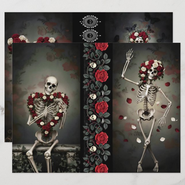 Ephemera Sheet Gothic Rose Queen  (Vorne/Hinten)