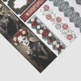 Ephemera Sheet Gothic Rose Queen Seidenpapier