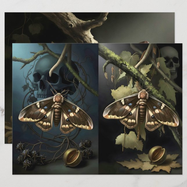 Ephemera Sheet - Woodland Moth (Vorne/Hinten)