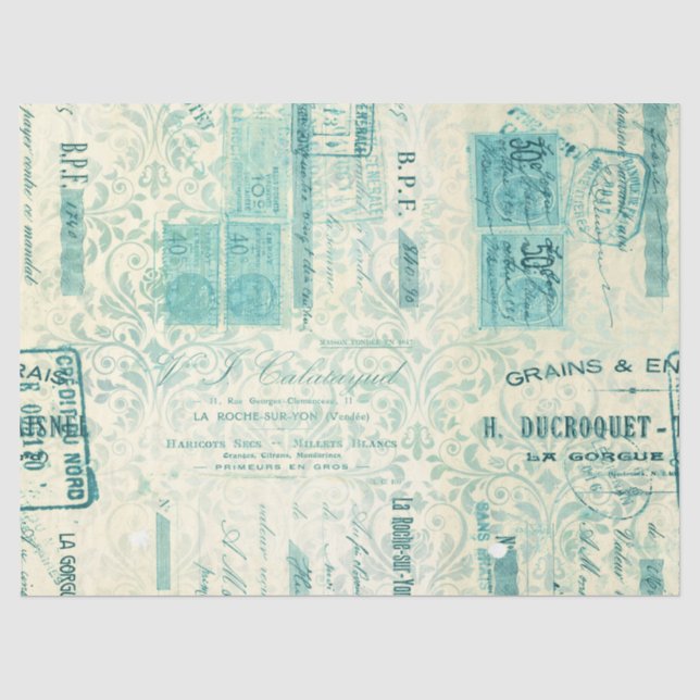 Ephemera Türkis Papier Serie Design 8 (Vorderseite)