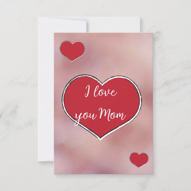 Ephemera vibrant romantic red heart art dankeskarte (Vorderseite)
