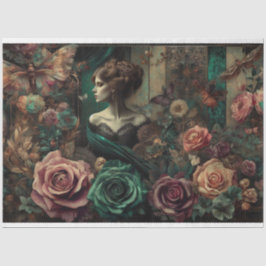 Ephemera Viktorianisch Lady, Rose, Blumendekoupage Seidenpapier