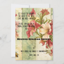 Ephemera Watercolor Amaryllis Brautparty Einladung