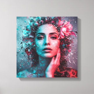 Ephemeral Bloom Stretched Canvas Print Leinwanddruck