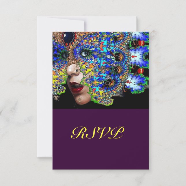 EPHEMERAL Mardi Gras Masquerade Ball UAwg RSVP Karte (Vorderseite)