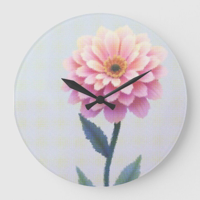 Ephemeral Petal Sketch Große Wanduhr (Vorderseite)