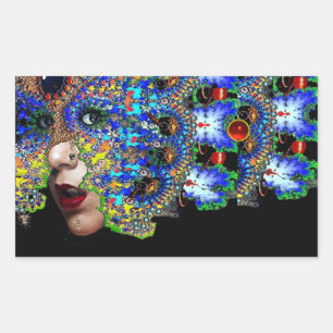 EPHEMERAL Red Ruby Rechteckiger Aufkleber