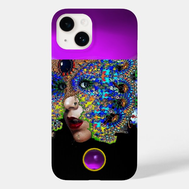 EPHEMERAL, SCHÖNHEIT MIT MASK Lila Amethyst Gem Case-Mate iPhone 14 Hülle (Rückseite)