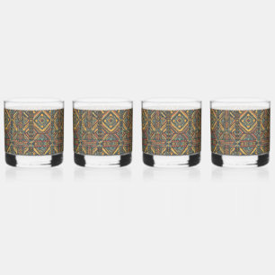 Ephemeral Sky Blue "Jahrhunderts-Old Geometric Ele Whiskyglas