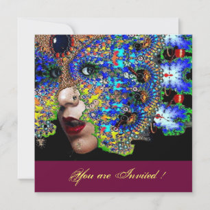 EPHEMERAL Sweet 16 masquerade Ball, blaue Maske Einladung