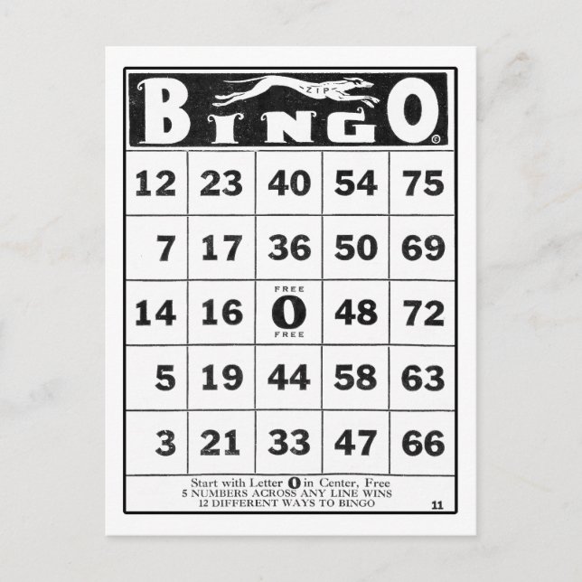 Ephémère vintage | Carte Bingo vintage (Devant)