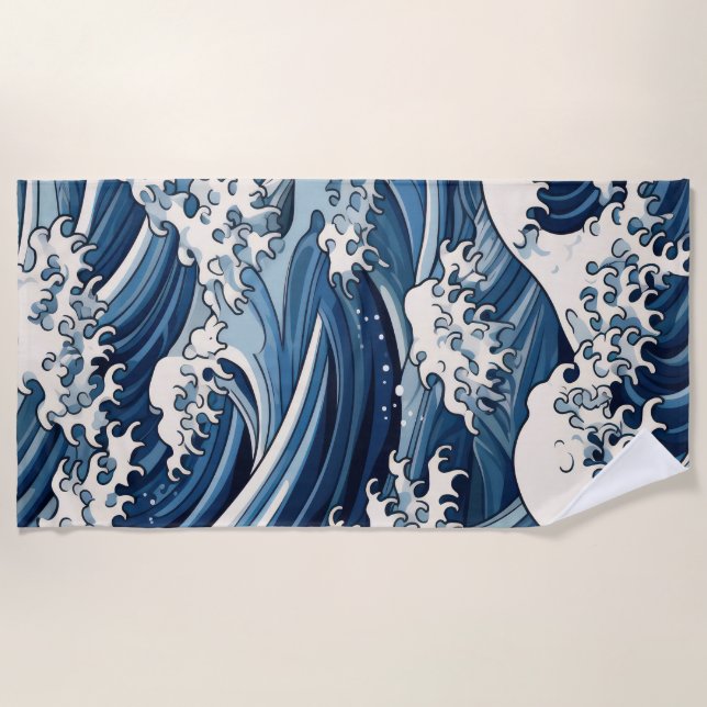 Ephemische Wappen: Hokusai Waves remaged Strandtuch (Vorderseite)