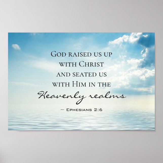 Epheser 2:6 Gott erzogen uns mit Christus, Bibel Poster (Vorne)