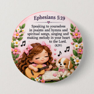 Epheser 5:19 Christliche Musik Floraltaste Button