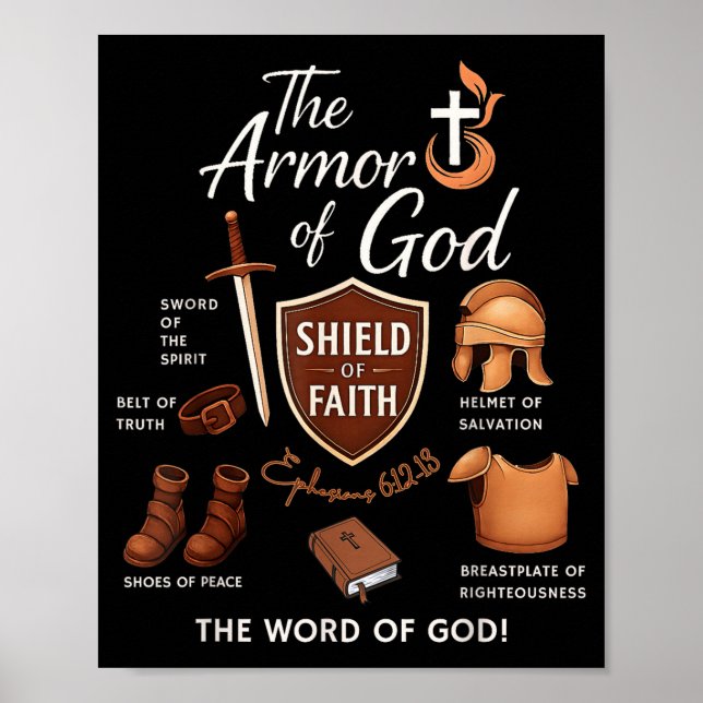 Epheser Rüstung Gottes Schrift Kampf Glaube Design Poster (Vorne)