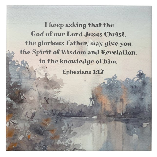 Ephesianer 1:17 Geist der Weisheit und Offenbarung Fliese (Vorderseite)