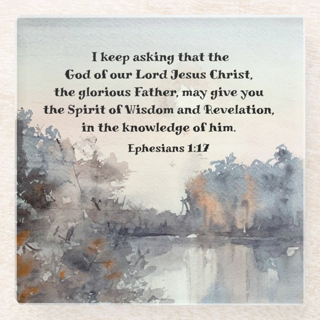 Ephesianer 1:17 Geist der Weisheit und Offenbarung Glasuntersetzer (Vorderseite)