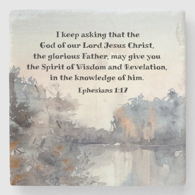 Ephesianer 1:17 Geist der Weisheit und Offenbarung Steinuntersetzer (Vorderseite)