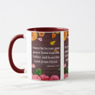 Ephesianer 1:2 KJV Bibelschrift Bild Zwei-Tone Tasse