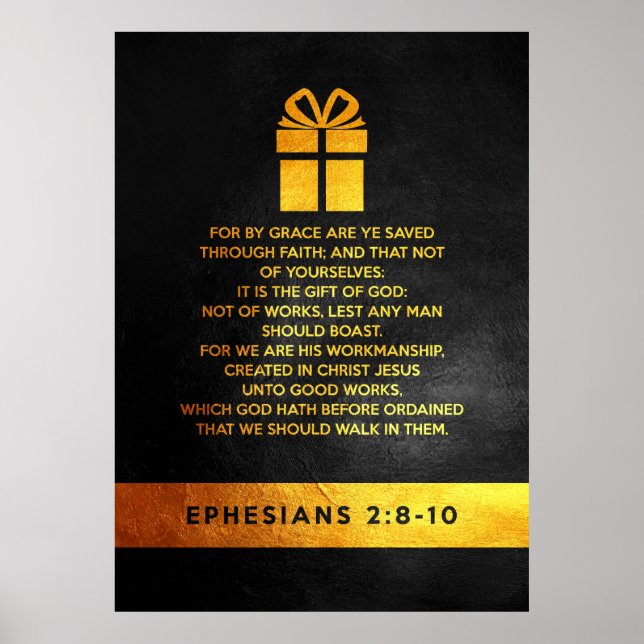 Ephesianer 2:8-10 Bibelverse Poster (Vorne)