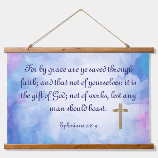 Ephesianer 2:8-9 wandteppich mit holzrahmen