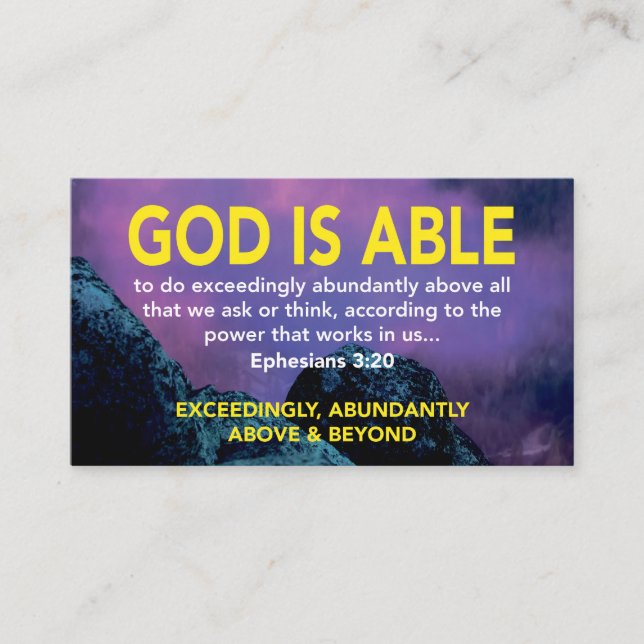 Ephesianer 3:20 | GOD IST IN DER LAGE, übermäßig S Visitenkarte (Vorderseite)