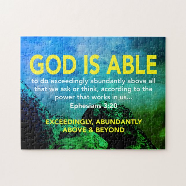 EPHESIANER 3:20 Gott ist fähig überaus BLAU (Horizontal)