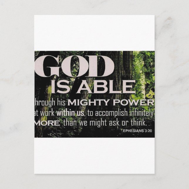 Ephesianer 3:20 postkarte (Vorderseite)