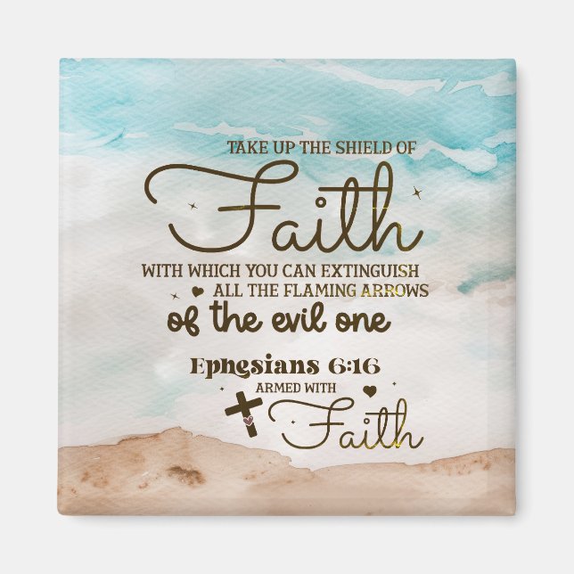 Ephesianer 6:16 nehmen den Schild der Glaubensbibe Magnet (Vorne)