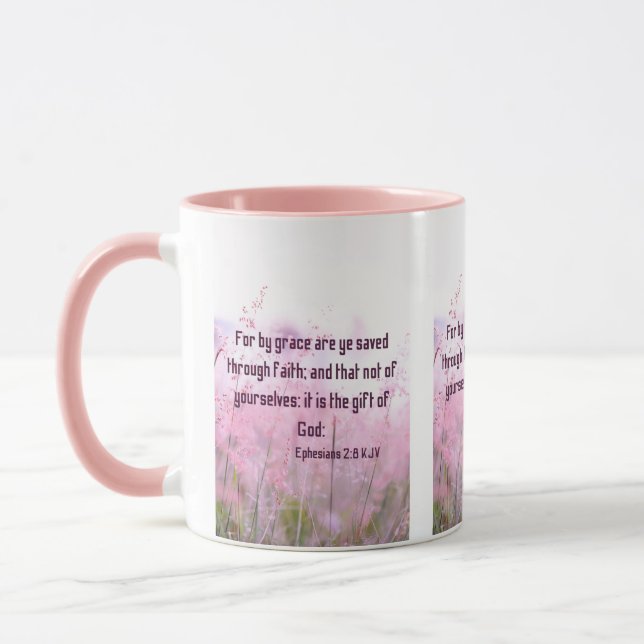 Ephesians 2:8 KJV Bibelschrift Pic Zwei-Tone-Tasse Tasse (Links)
