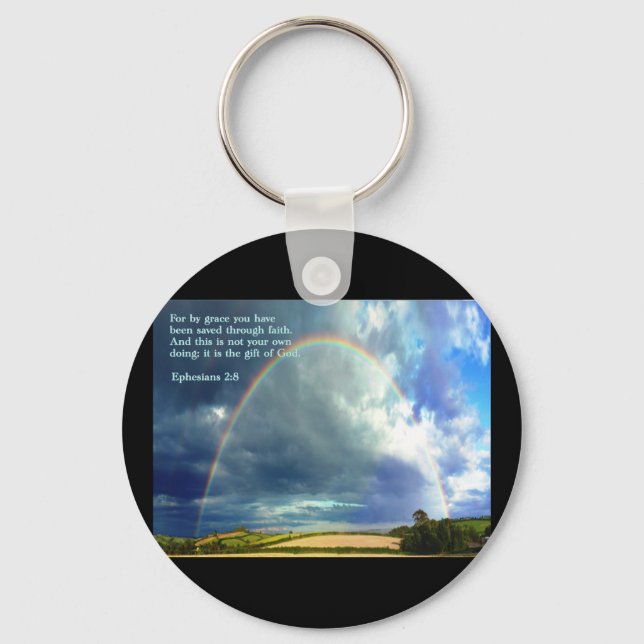 Ephesians 2:8  Rainbow Schlüsselanhänger (Vorderseite)