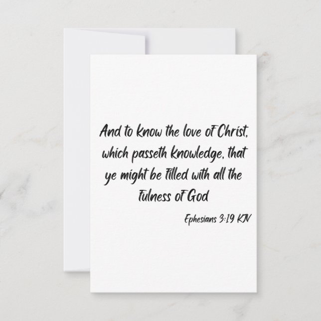 Ephesians 3:19 KJV Bible Scripture Gruß Karte (Vorderseite)