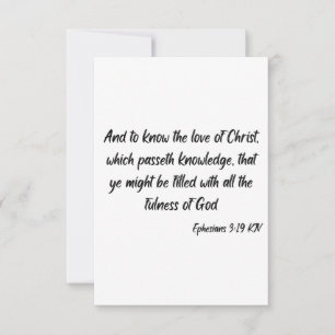 Ephesians 3:19 KJV Bible Scripture Gruß Karte
