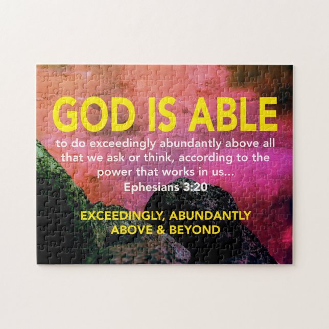 EPHESIANS 3:20 Gott ist fähig, überaus rot (Horizontal)