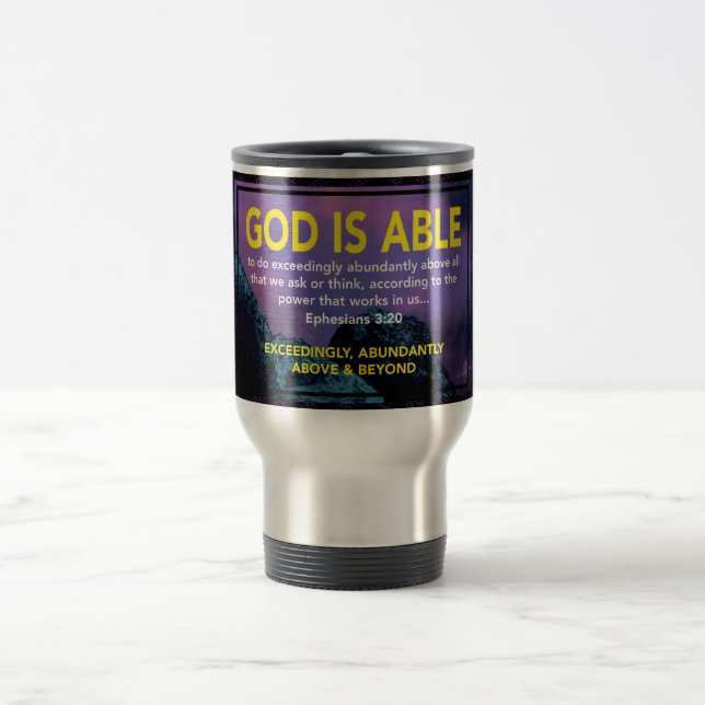 Ephesians 3:20 GOTT IST IN DER LAGE | MONOGRAMM Ch Reisebecher (Mittel)