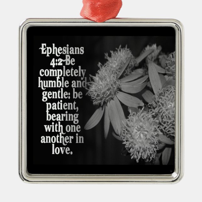 Ephesians 4:2 VERZIERUNGS-BIBEL-SCHRIFT IST Silbernes Ornament (Vorne)