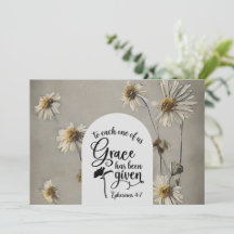 Ephesians 4:7 Grace erhält Bible Flat Card