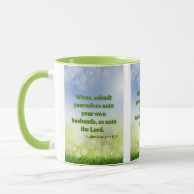 Ephesians 5:22 KJV Bibelschrift Pic Two-Tone Tasse (Links)