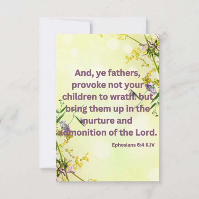 Ephesians 6:4 KJV Bibelschrift Pic Begrüßung Karte (Vorderseite)