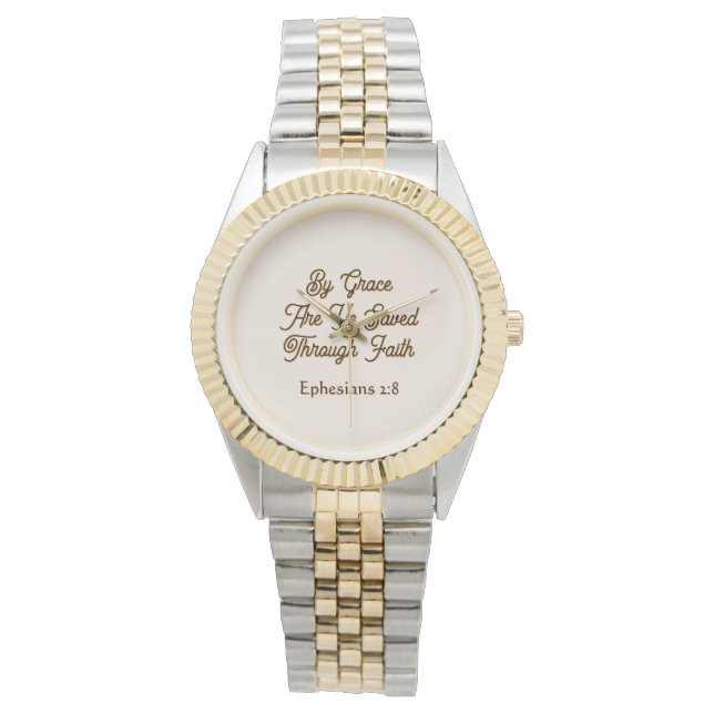 Ephesians By Grace are Ye Saved Scripture  Armbanduhr (Vorderseite)