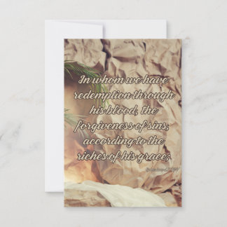 Ephésiens 1:7 Bible Verse Carte de voeux Pic