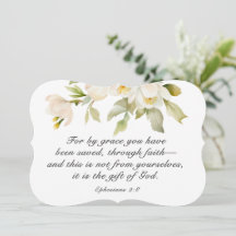 Éphésiens 2:8 Par Grace Bible Verse Carte Plat