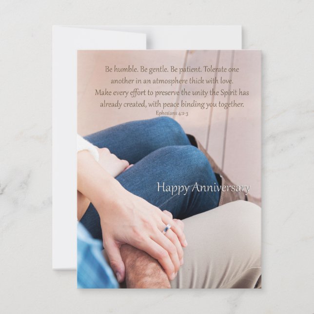Ephésiens 4:2-3 Bonne carte d'anniversaire (Devant)