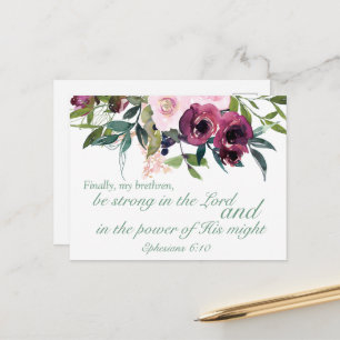 Éphésiens 6:10 Bible Verse Motivation Carte postal