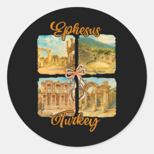 Ephesus Türkei Reisende Reise Kokette Ephesus Souv Runder Aufkleber