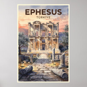 Ephesus Türkei Vintage Reise Poster