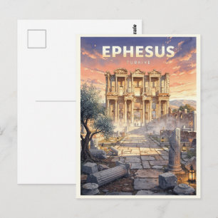 Ephesus Türkei Vintage Reise Postkarte