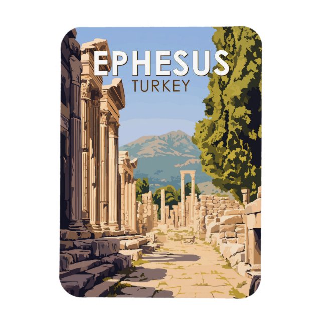 Ephesus Turkey Reisen Art Vintag Magnet (Vertikal)