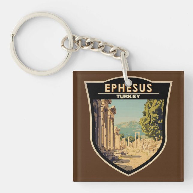 Ephesus Turkey Reisen Art Vintag Schlüsselanhänger (Vorderseite)