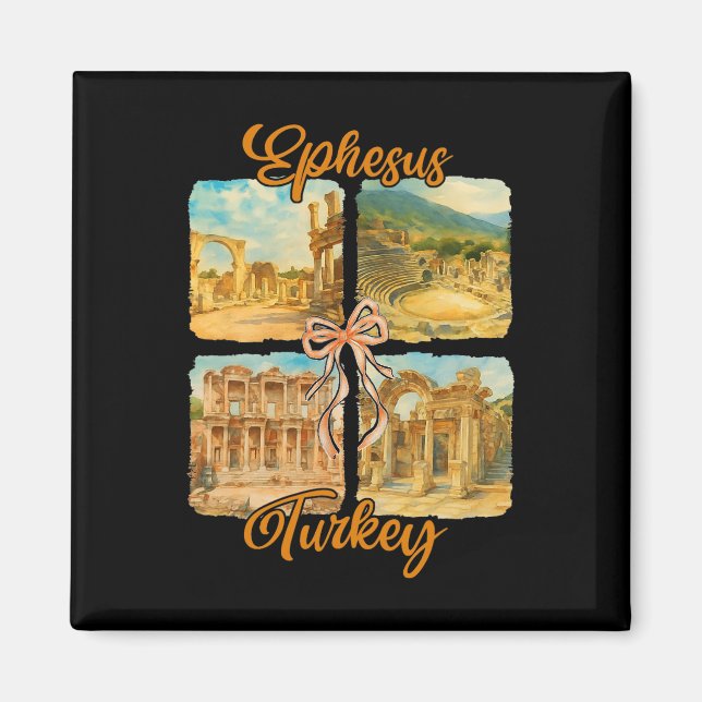 Ephesus Turkey Traveling Trip Coquette Ephesus Sou Magnet (Vorne)